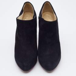Christian Louboutin Black Suede Belle Ankle Boots Size 37.5