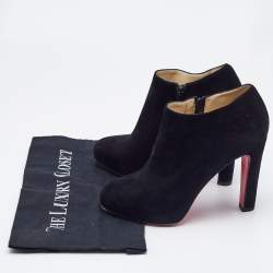 Christian Louboutin Black Suede Belle Ankle Boots Size 37.5