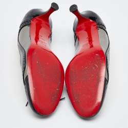 مملوكة مسبقًا Christian Louboutin Black/Grey Patent Leather Brogue Detail Pumps Size 41