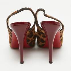 Christian Louboutin Brown Calf Hair and Patent Leather Private Number Pumps Size 38.5