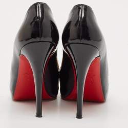 Pre Owned Christian Louboutin Black Mesh and Patent Leather Moira Pumps Size 38
