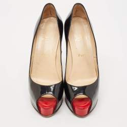 Christian Louboutin Black Patent Leather Very Prive Pumps Size 40