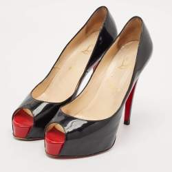 Christian Louboutin Black Patent Leather Very Prive Pumps Size 40