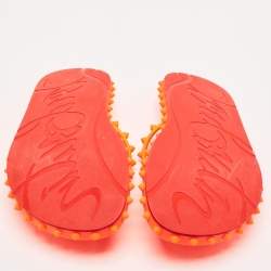 Christian Louboutin Orange Rubber Super Loubi  Flat Slides Size 39 