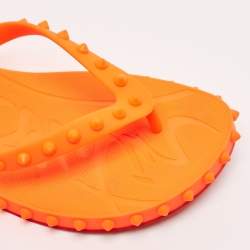 Christian Louboutin Orange Rubber Super Loubi  Flat Slides Size 39 