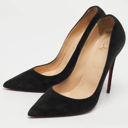 Pre Owned Christian Louboutin Black Suede So Kate Pumps Size 41.5