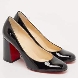 Pre Owned Christian Louboutin Black  Patent Leather Miss Tack Pumps Size 39