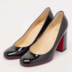 Pre Owned Christian Louboutin Black  Patent Leather Miss Tack Pumps Size 39