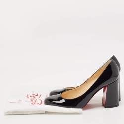 Pre Owned Christian Louboutin Black  Patent Leather Miss Tack Pumps Size 39