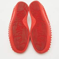 Christian Louboutin Red Suede Pik Boat Slip On Sneakers Size 39.5