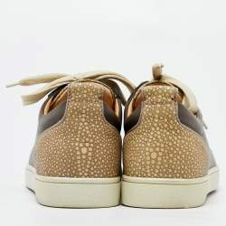 Christian Louboutin Multicolor Leather Louis Junior Spikes Low Top Sneakers Size 40