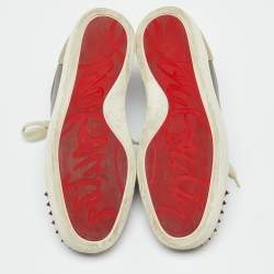 Christian Louboutin Multicolor Leather Louis Junior Spikes Low Top Sneakers Size 40