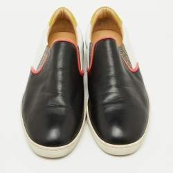 Christian Louboutin Multicolor Leather Pik Boat Slip On Sneakers Size 40.5