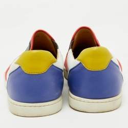Christian Louboutin Multicolor Leather Pik Boat Slip On Sneakers Size 40.5