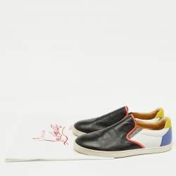 Christian Louboutin Multicolor Leather Pik Boat Slip On Sneakers Size 40.5
