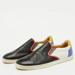 Christian Louboutin Multicolor Leather Pik Boat Slip On Sneakers Size 40.5