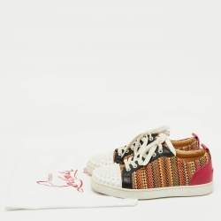 Christian Louboutin Multicolor Leather Louis Orlato Low Top Sneakers Size 39.5