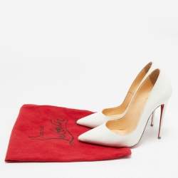 Pre Owned Christian Louboutin White Lizard Embossed Leather So Kate Pumps Size 37