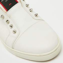 Christian Louboutin White Leather F.A.V Fique A Vontade Sneakers Size 41.5