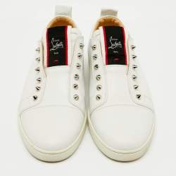 Christian Louboutin White Leather F.A.V Fique A Vontade Sneakers Size 41.5