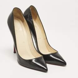 Christian Louboutin Black Patent Leather Pigalle Pumps Size 36.5