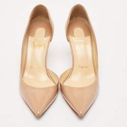 Christian Louboutin Beige Patent Leather Iriza Pumps Size 35