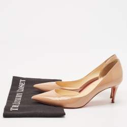 Christian Louboutin Beige Patent Leather Iriza Pumps Size 35