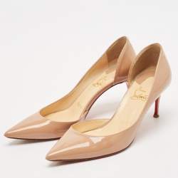 Christian Louboutin Beige Patent Leather Iriza Pumps Size 35