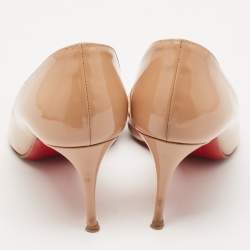 Christian Louboutin Beige Patent Leather Iriza Pumps Size 35
