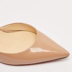 Christian Louboutin Beige Patent Leather Iriza Pumps Size 35