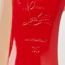 Christian Louboutin Beige Patent Leather Iriza Pumps Size 35