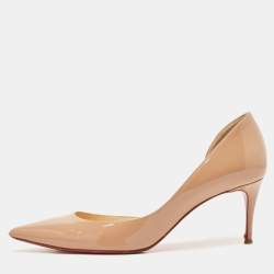 Christian Louboutin Beige Patent Leather Iriza Pumps Size 35