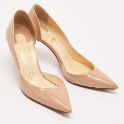 Christian Louboutin Beige Patent Leather Iriza Pumps Size 35