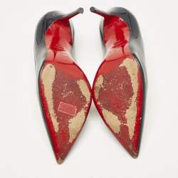 Pre Owned Christian Louboutin Navy Blue Patent Leather Pigalle Pumps Size 35.5