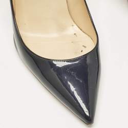 Pre Owned Christian Louboutin Navy Blue Patent Leather Pigalle Pumps Size 35.5