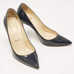 Pre Owned Christian Louboutin Navy Blue Patent Leather Pigalle Pumps Size 35.5