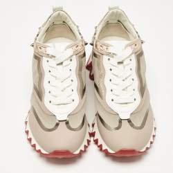 Christian Louboutin Tri-Color Leather and Net Sharkina Sneakers Size 36