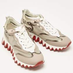 Christian Louboutin Tri-Color Leather and Net Sharkina Sneakers Size 36