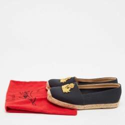 Christian Louboutin Navy Blue Canvas Lougalia Espadrille Flats Size 36