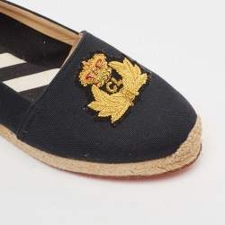 Christian Louboutin Navy Blue Canvas Lougalia Espadrille Flats Size 36