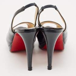 Christian Louboutin Green Patent Private Number Slingback Pumps Size 38