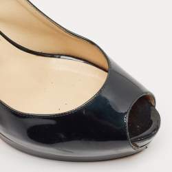 Christian Louboutin Green Patent Private Number Slingback Pumps Size 38