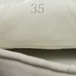 مملوكة مسبقًا Christian Louboutin White Leather Nanou Orlato Espadrille Flats Size 35