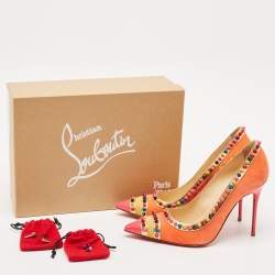 Christian Louboutin Multicolor Patent Leather and Suede Malabar Hill Pumps Size 38