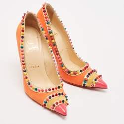 Christian Louboutin Multicolor Patent Leather and Suede Malabar Hill Pumps Size 38