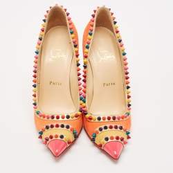 Christian Louboutin Multicolor Patent Leather and Suede Malabar Hill Pumps Size 38