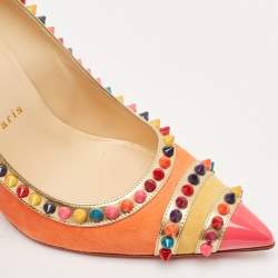 Christian Louboutin Multicolor Patent Leather and Suede Malabar Hill Pumps Size 38