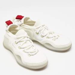 Christian Louboutin White Suede and Fabric Arpoador Donna Sneakers Size 36