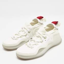 Christian Louboutin White Suede and Fabric Arpoador Donna Sneakers Size 36