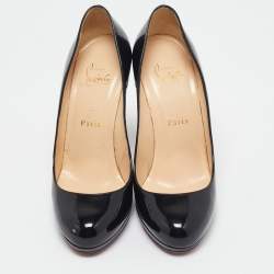 Christian Louboutin Black Patent Leather New Simple Pumps Size 38.5
